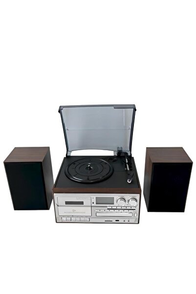 Knstar KN-120 Kumandalı Hoparlörlü Bluetoothlu CD'li Kaset Usb Radyo Özellikli Pikap