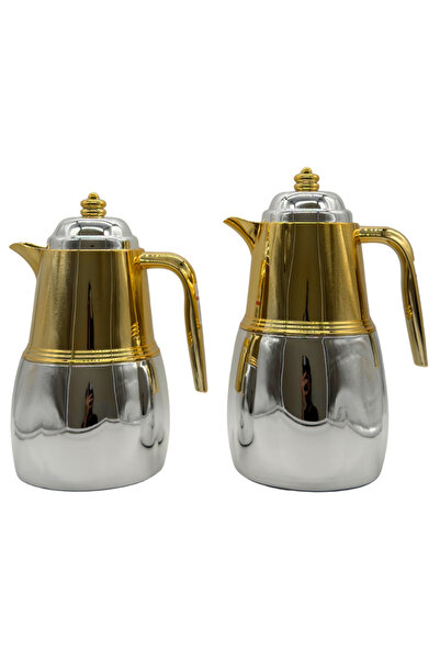 ALQANNAS طقم تيموس مكون من قطعتين للشاي والقهوة (1 لتر و0.7 لتر)