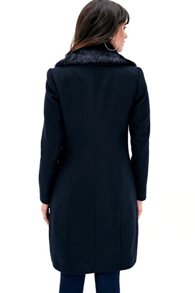 Dewberry Z6643 Coat-Dark Blue