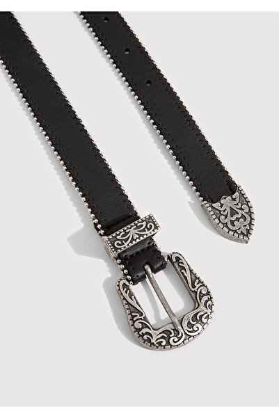 Mavi Schwarzer Kunstledergürtel 1913108 -900