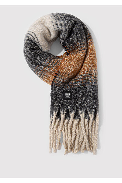 Mavi Püsküllü Kareli Atkı 1912818-71442