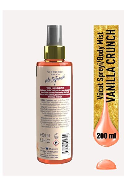 Eda Taşpınar Vanilla Crunch Vanilya Body Mist, Madagaskar’ın Eşsiz Kokusu, Baştan Çıkarıcı,2 Adet* 200 ml