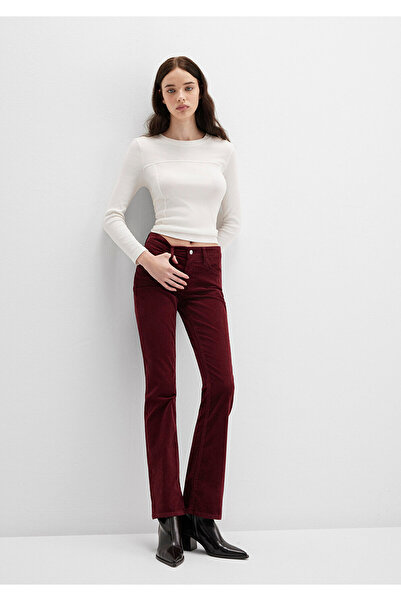 Mavi Molly Bordo Kadife Pantolon 1013689467