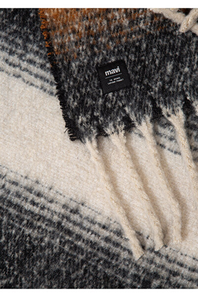 Mavi Püsküllü Kareli Atkı 1912818-71442