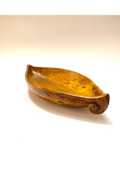 homeece Wooden Boat Plate / Ship Model / Brown Color 40 * 15 cm