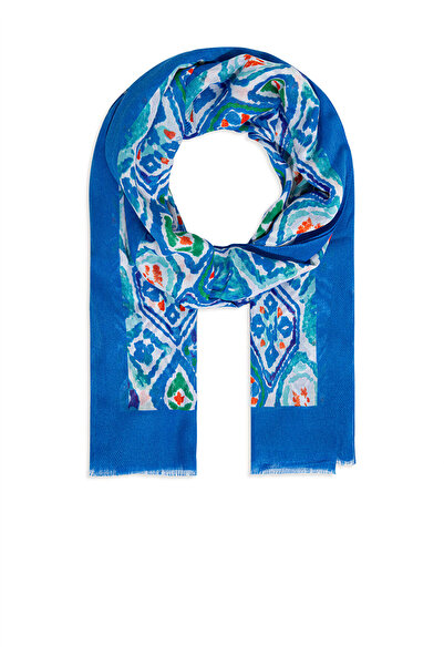 Mavi Baskılı Şal 1912210-70869