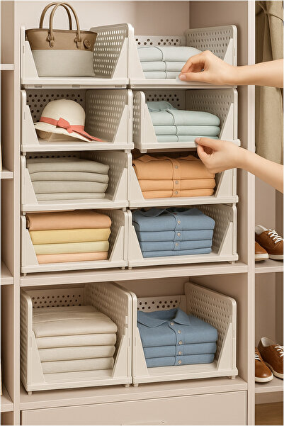 vesta life 3 قطع منظم خزانة الملابس، رف منزلق قابل للتعديل لتنظيم الملابس داخل الخزانة