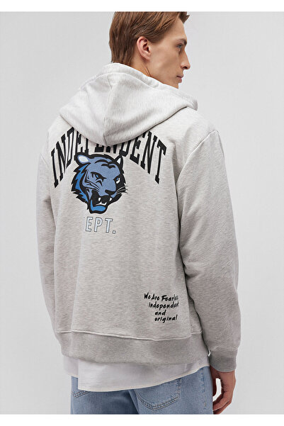 Mavi Φούτερ με γκρι κουκούλα - Πίσω στάμπα 0S10174-82498