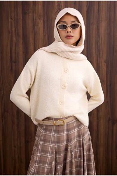 HEQA Cardigan cu model de os