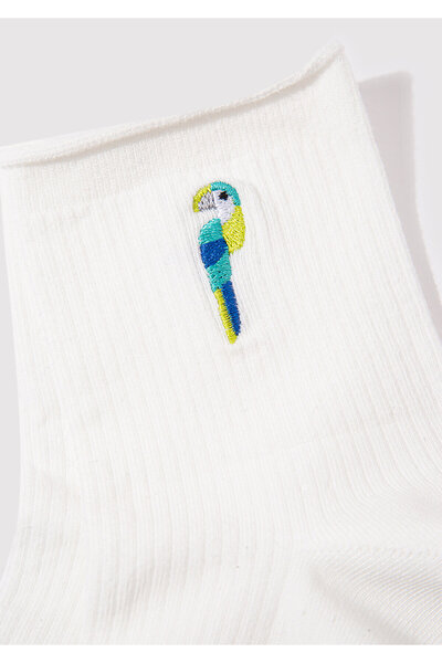 Mavi Κεντημένες λευκές κάλτσες Bird 1912432-34523