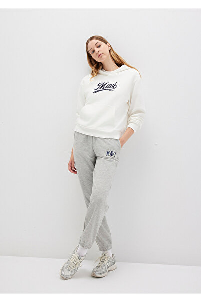 Mavi Graue Jogginghose mit Logo-Print1010757-82816