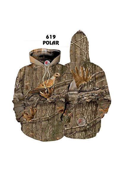 HT Outdoor Üveyik Desenli Avcı Polar Sweatshirt