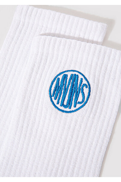 Mavi White Embroidery Logo Detailed Socks - Mvjns 0911590 -620