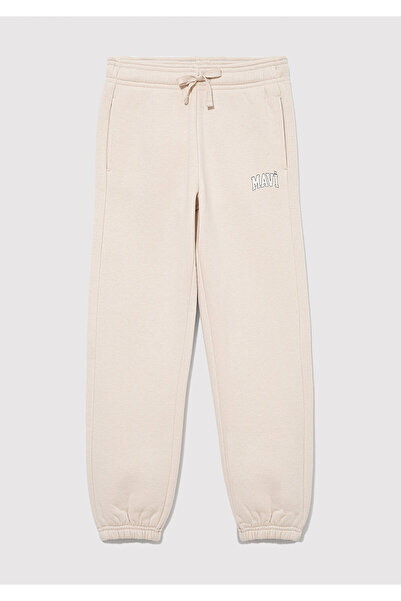 Mavi Logo Baskılı Bej Eşofman Altı 7010000-70143