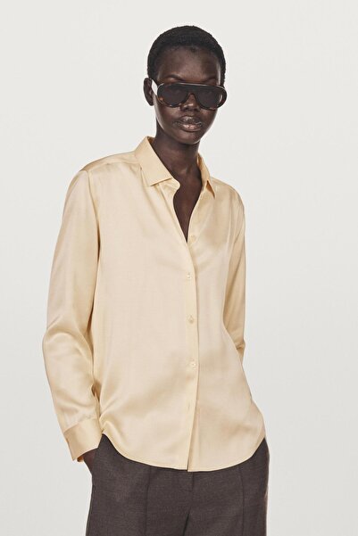 Massimo Dutti Dökümlü saten gömlek