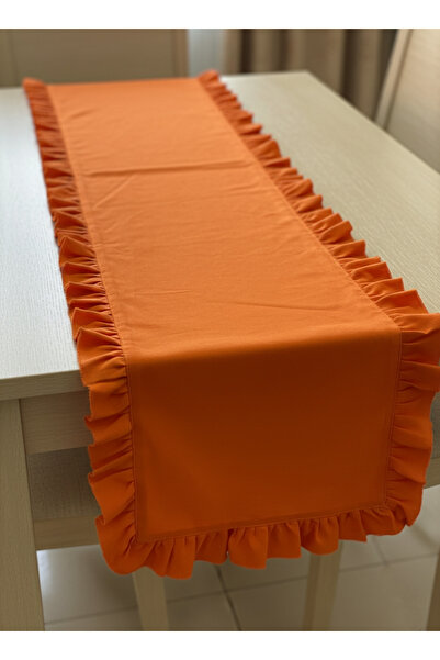 LILYUM Fırfırlı Pamuk Polyester Runner 40x140 Cm