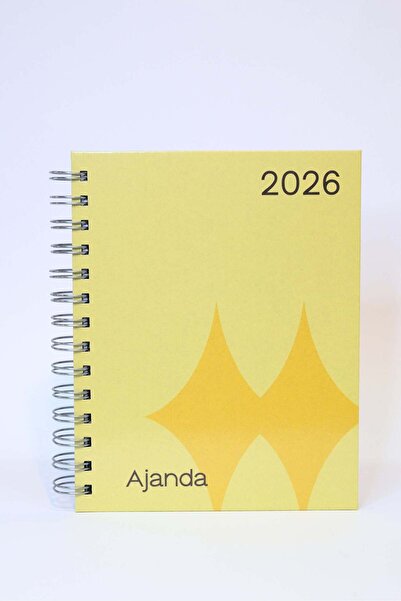 Lemsstudio 2026 Tarihli Günlük Ajanda Icon Yellow Sarı Sert Kapak Spiralli