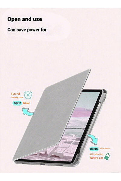 yaqeen Redmi Pad Se 11-Inch Tablet 360° Rotating Protective Cover With Pen Slot,Transparent Tpu Protective