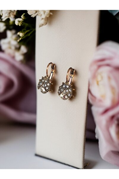 FAYRA ACCESSORIES Kristal Taşlı Uğur Böceği Küpe