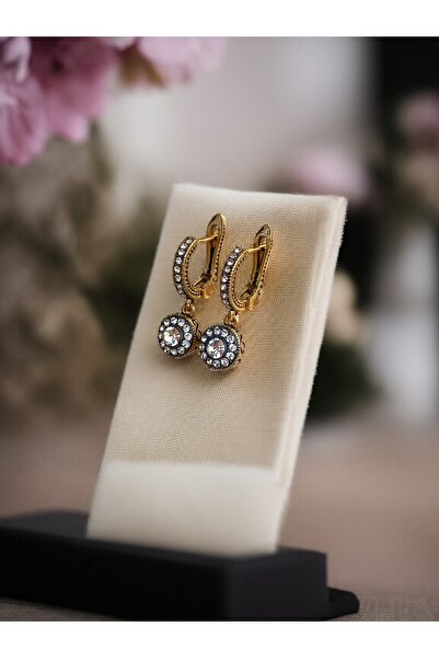 FAYRA ACCESSORIES Zirkon Taşlı Yuvarlak Pave Küpe