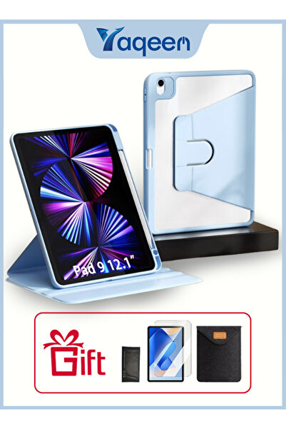 yaqeen Honor Pad 9 12.1-Inch 360° Rotating Protective Case With Pen Slot,Transparent Tpu Protective Case