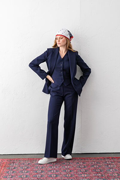 VUNTAL Suit One Button Blazer Jacket Pants Vest Three-Piece Suit