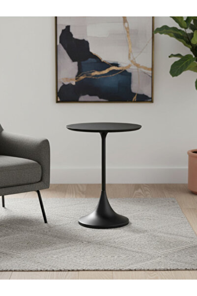BEC13 Modern black round side/coffee table - contemporary decor for your home