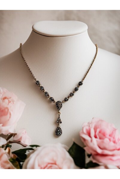 FAYRA ACCESSORIES Kristal Taşlı Su Yolu Zincirli Kolye