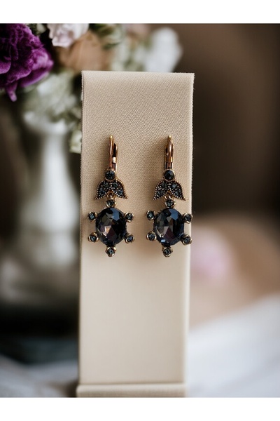 FAYRA ACCESSORIES أقراط حجر كريستال بيضاوية