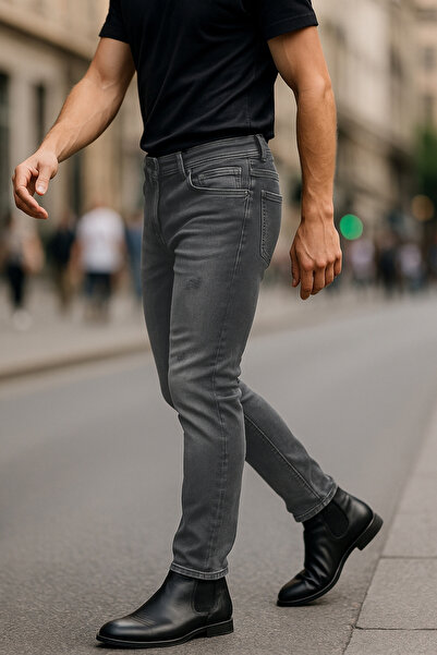 CEDY DENIM Slim Fit Jean Joe Normal Waist Slim Fit Stretchy τζιν παντελόνι C304-γκρι