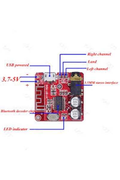 Arduino Vhm-314 Jz-Bt Mini Bluetooth Mp3 Amfi Ses Alıcı Modülü