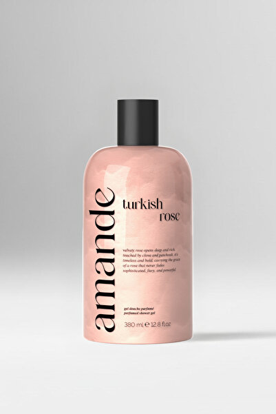 Amande Turkish Rose Gül Aromalı Parfümlü Duş Jeli 380 ml | Vegan Formül