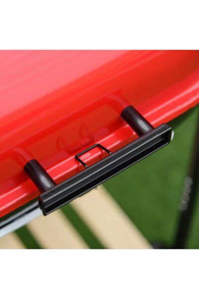 Artool Charcoal garden grill, rectangular, with wheels, lid and shelves, 43 cm, 98x49x81 cm