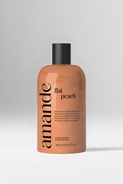 Amande Flat Peach Şeftali ve Kan Portakalı Aromalı Parfümlü Duş Jeli 380 ml | Vegan Formül
