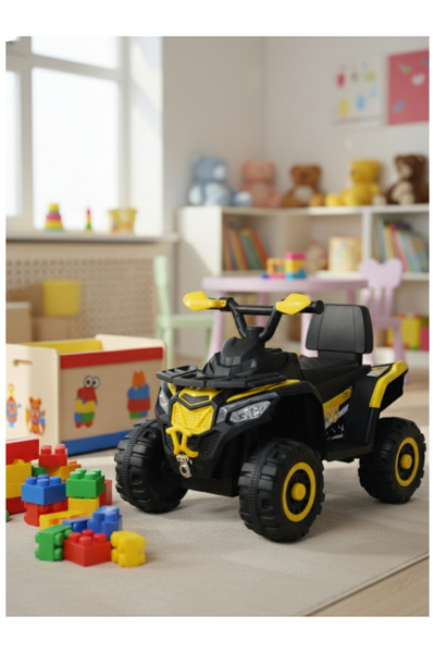 CAR Electric Motorcycle 6V Battery, 380 Motor with Music & Educational Lights 29-909-YELLOW