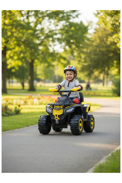 CAR Electric Motorcycle 6V Battery, 380 Motor with Music & Educational Lights 29-909-YELLOW