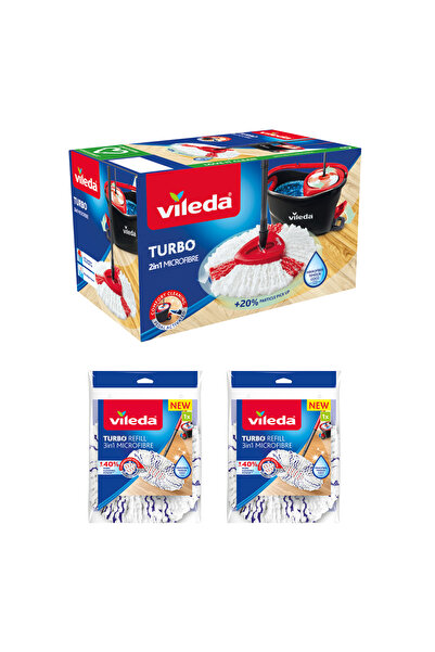 Vileda Turbo 2in1 Temizlik Seti + 2 adet 3in1 Yedek Paspas