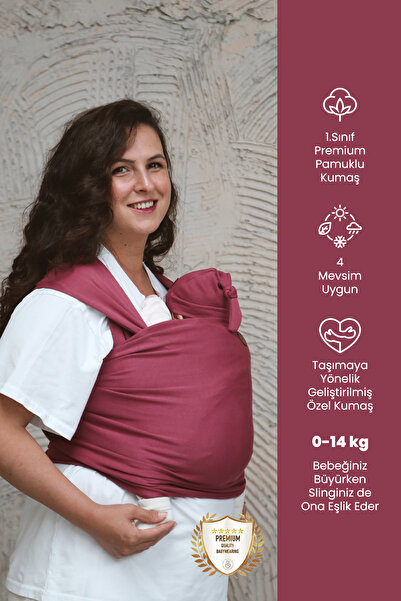 ilays beauty Pamuklu Esnek Wrap Sling (BABYWEARİNGE ÖZEL ÜRETİM KUMAŞ)