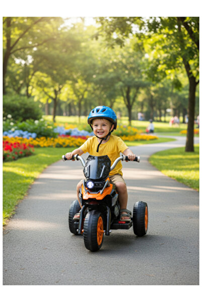 CAR Electric Tricycle, 6V Battery, 380 Motor with Music & Lights 29-T088-ORANGE