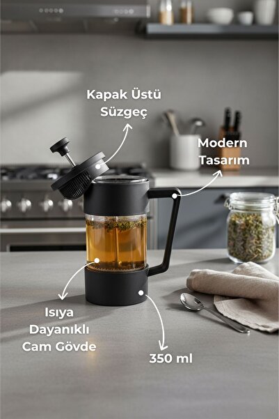 Bambum Siyah Loft French Press 350 ml