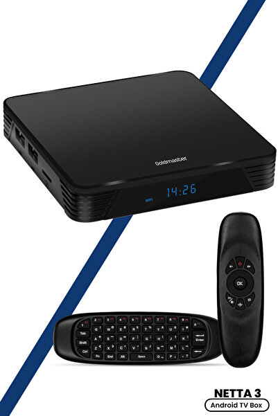 GOLDMASTER Netta 3 Android 4k Ultra Hd Media Player Oynatıcı Akıllı Kumanda Klavyeli Air Mouse Özellikli Tv Box