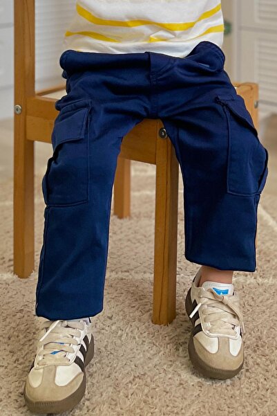 Breeze Παντελόνι για αγόρια πλαϊνή τσέπη τεμαχίων με ελαστική μέση 1,5-5 ετών, σκούρο μπλε