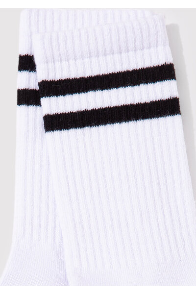 Mavi Șosete albe cu detaliu dungi 198200 -620