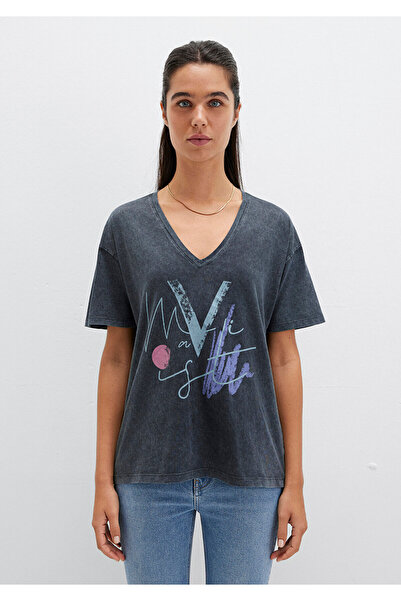 Mavi Τυπωμένο γκρι μπλουζάκι Istanbul κανονική εφαρμογή / κανονική κοπή 1601176-900