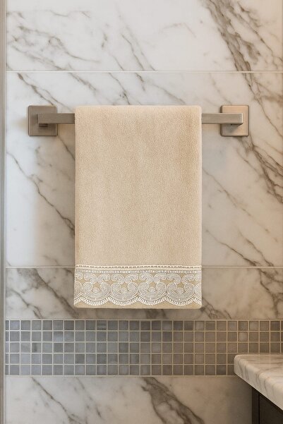 Çeyiz Bahçesi Jotem Cappuccino Весільний оксамитовий рушник 50&90