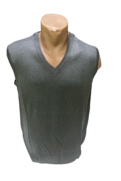 BURSPA Smoked V-Neck Thin Wool Winter Dad Sweater