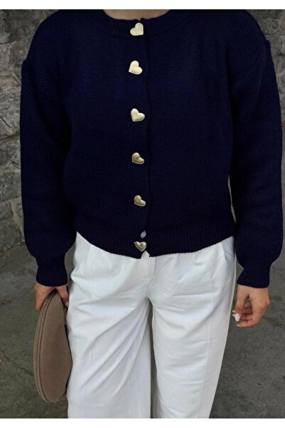 hedef giyim Heart Buttoned Knitwear Cardigan