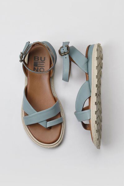 Bueno Shoes Sandale Flip Flops din piele albastră pentru femei - 01wy5407