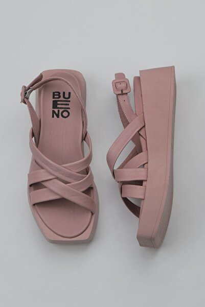 Bueno Shoes Dusty Rose Leather Γυναικεία Flat σανδάλια 01wy5904