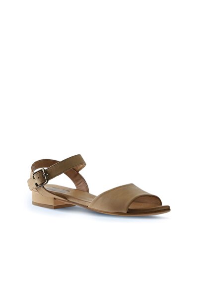 Bueno Shoes 01wu3101 Model béžové kožené dámské ploché sandály